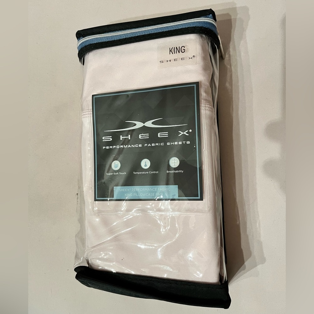 Pink Sheex original performance pillowcases (set of 2 king size) never opened